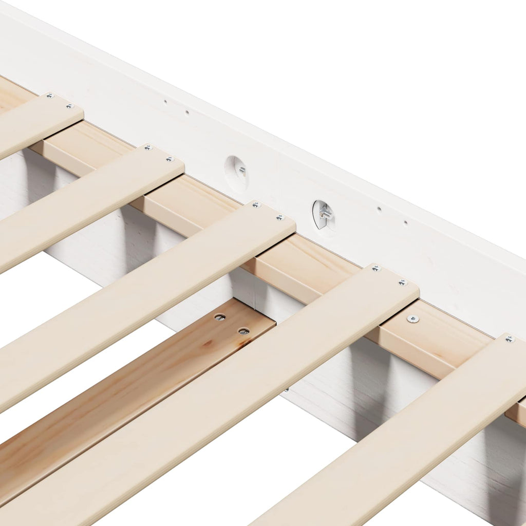 vidaXL Ramka łóżka Biały 200 x 200 cm Lite drewno sosnowe