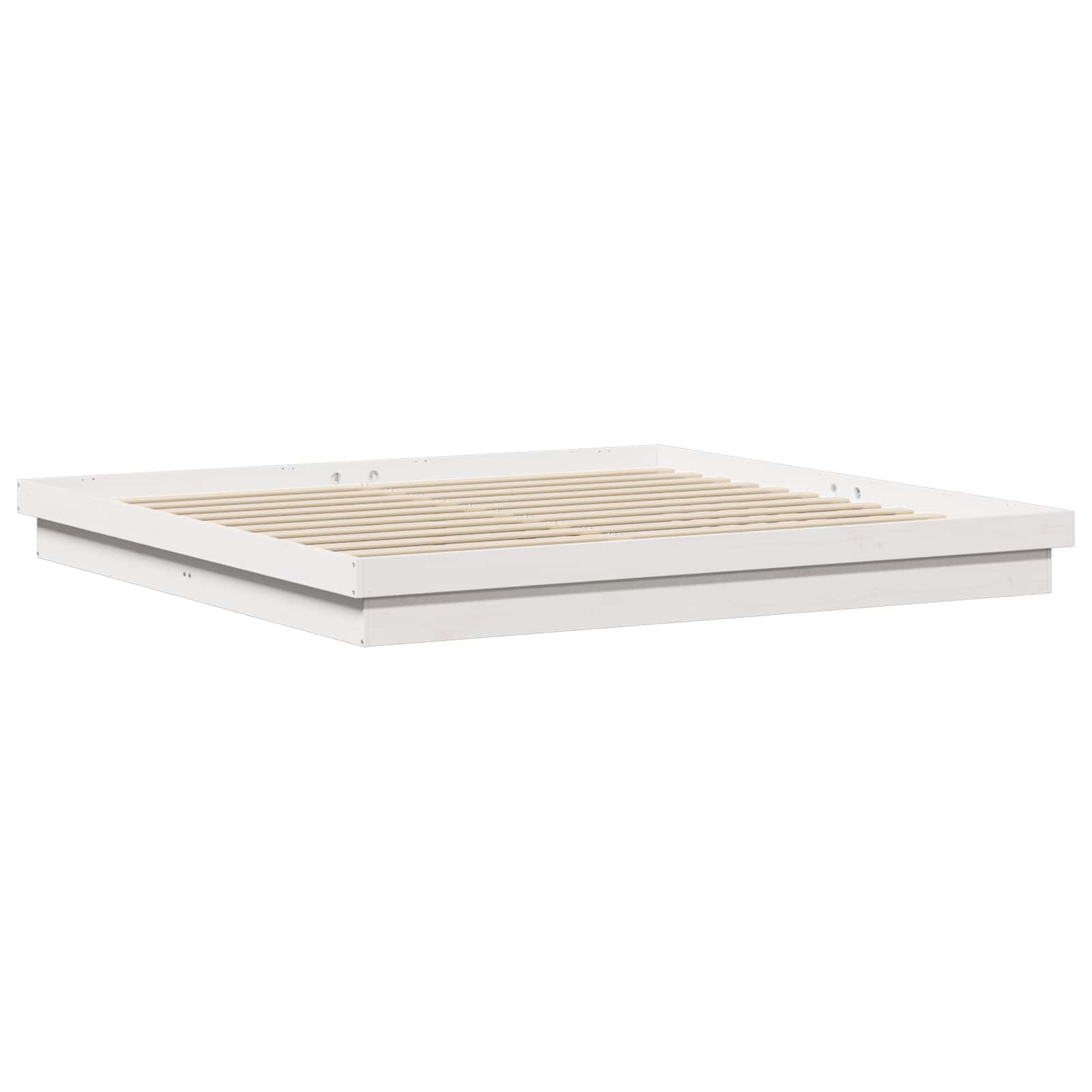 vidaXL Ramka łóżka Biały 200 x 200 cm Lite drewno sosnowe