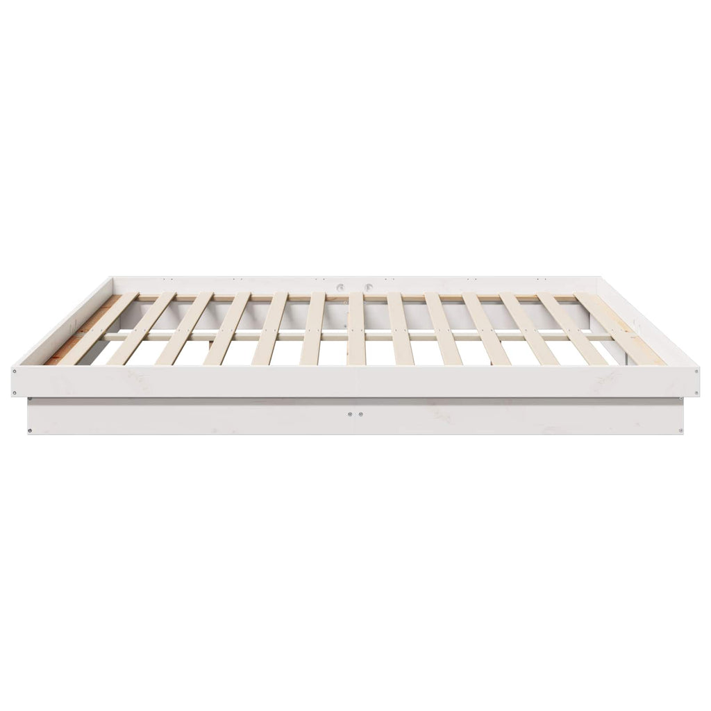 vidaXL Ramka łóżka Biały 200 x 200 cm Lite drewno sosnowe