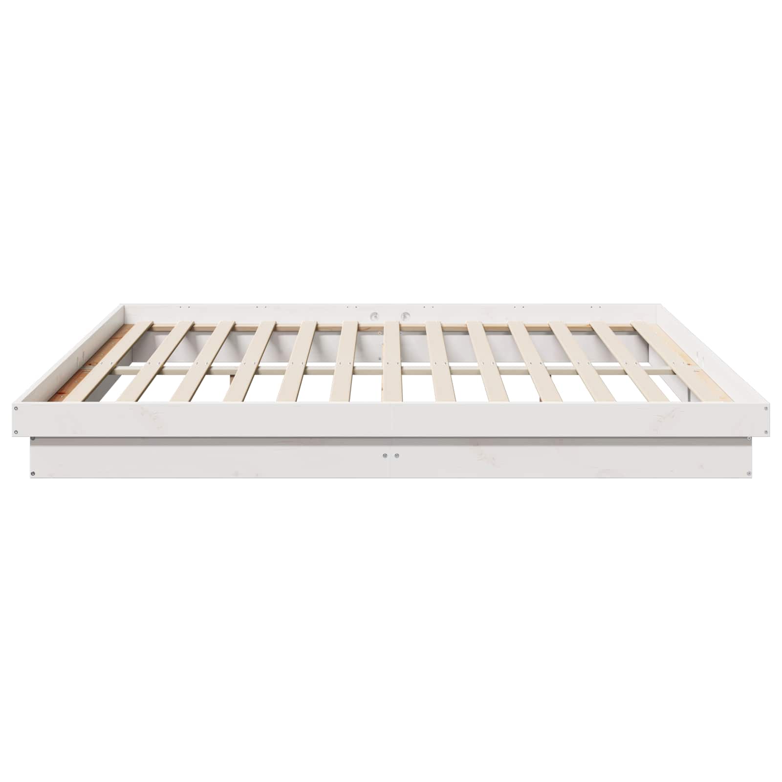 vidaXL Ramka łóżka Biały 200 x 200 cm Lite drewno sosnowe