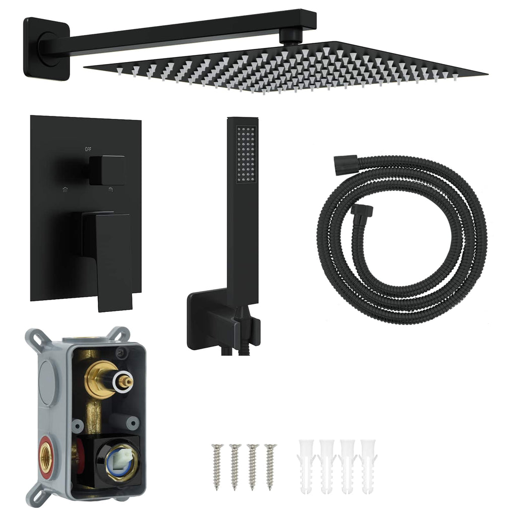 vidaXL Ukryty system prysznicowy (kwadratowy) Czarny