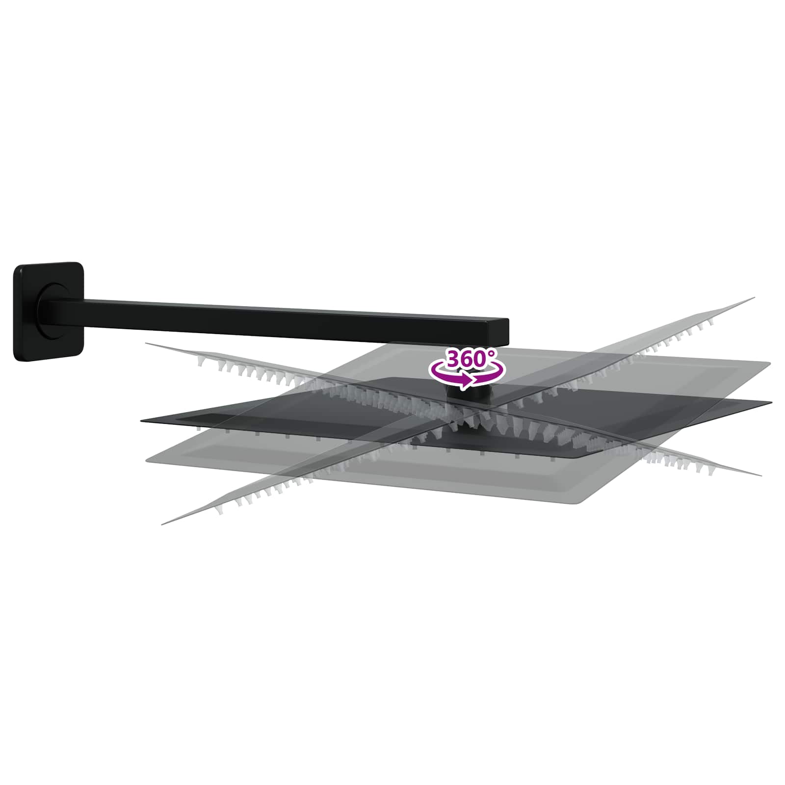 vidaXL Ukryty system prysznicowy (kwadratowy) Czarny