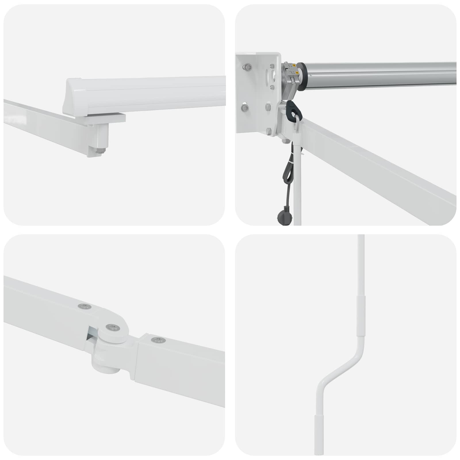 vidaXL Elektryczna rama markizy składanej Biały 2,5 x 2 m Aluminium