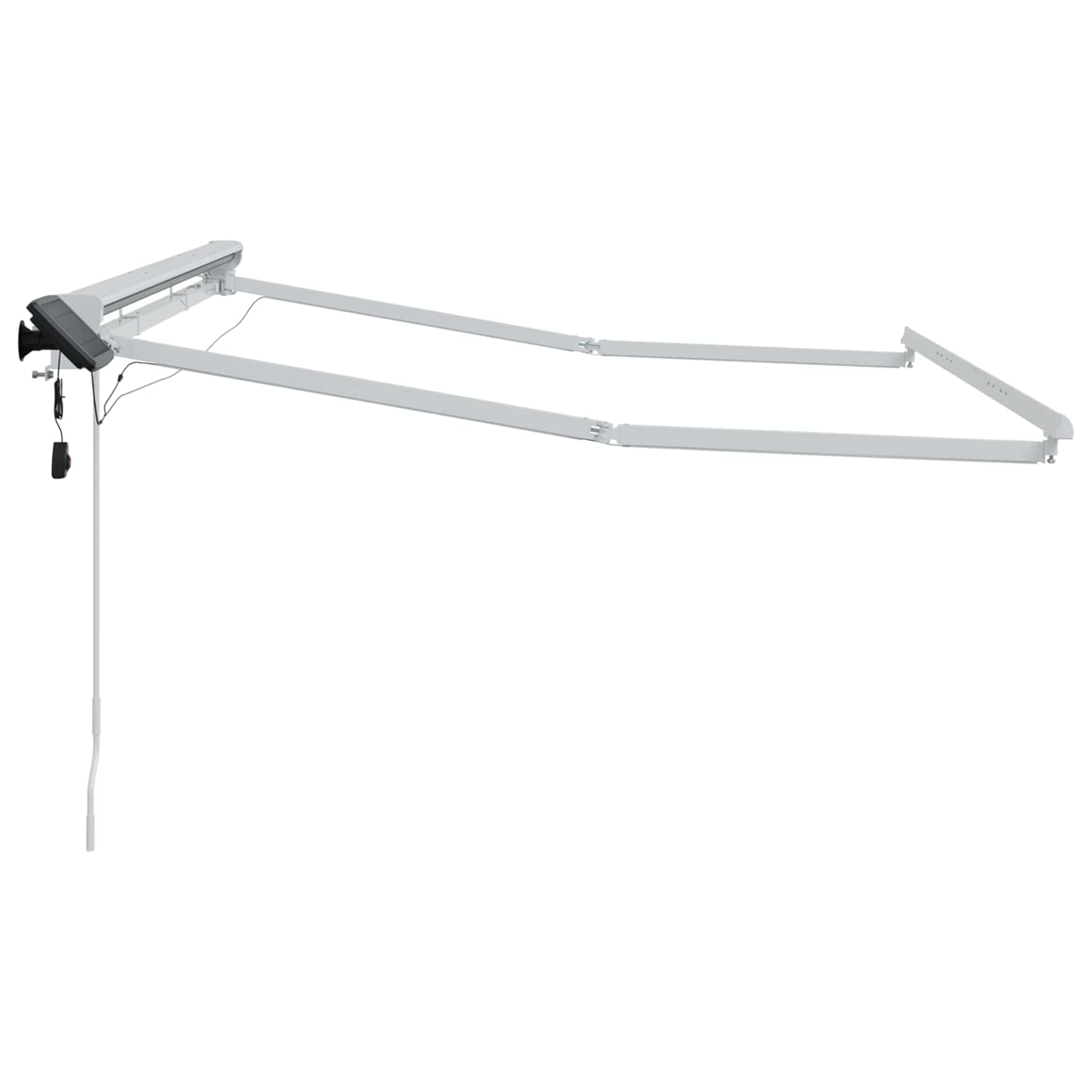 vidaXL Ręczny ramowy zewnętrzny markizowy z LED Biały 3,5 x 2 m