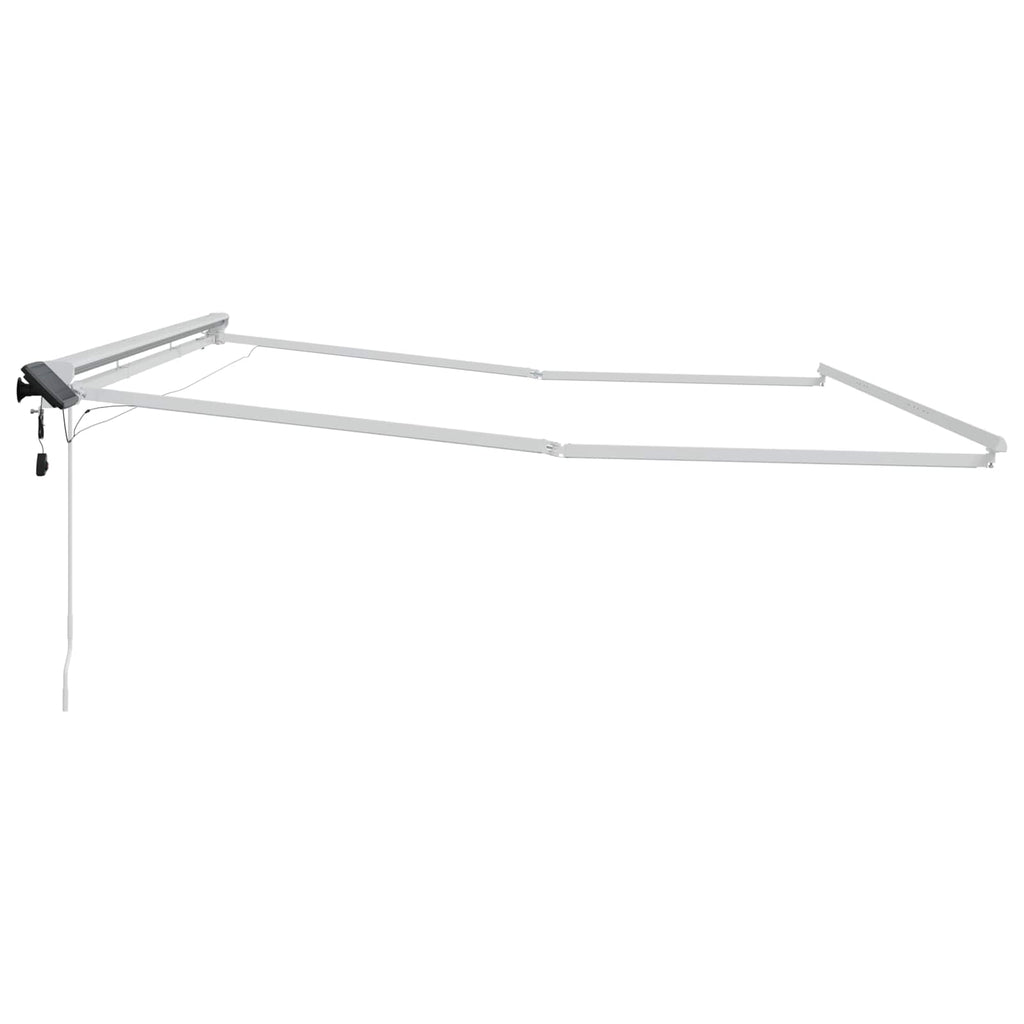 vidaXL Ręczny ramowy zewnętrzny markizowy z LED Biały 4,5 × 3 m