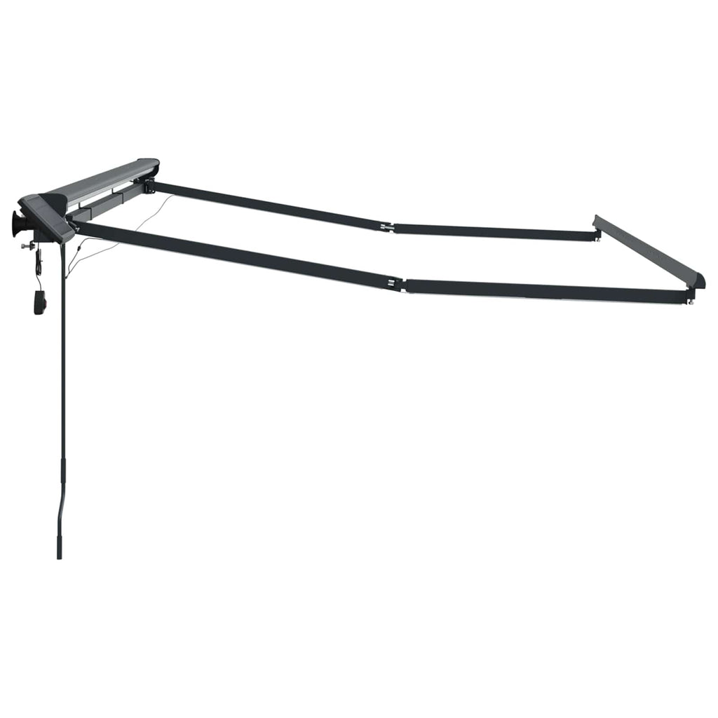 vidaXL Ręczny ramowy zewnętrzny markizowy z LED Antracyt 3,5 x 2 m
