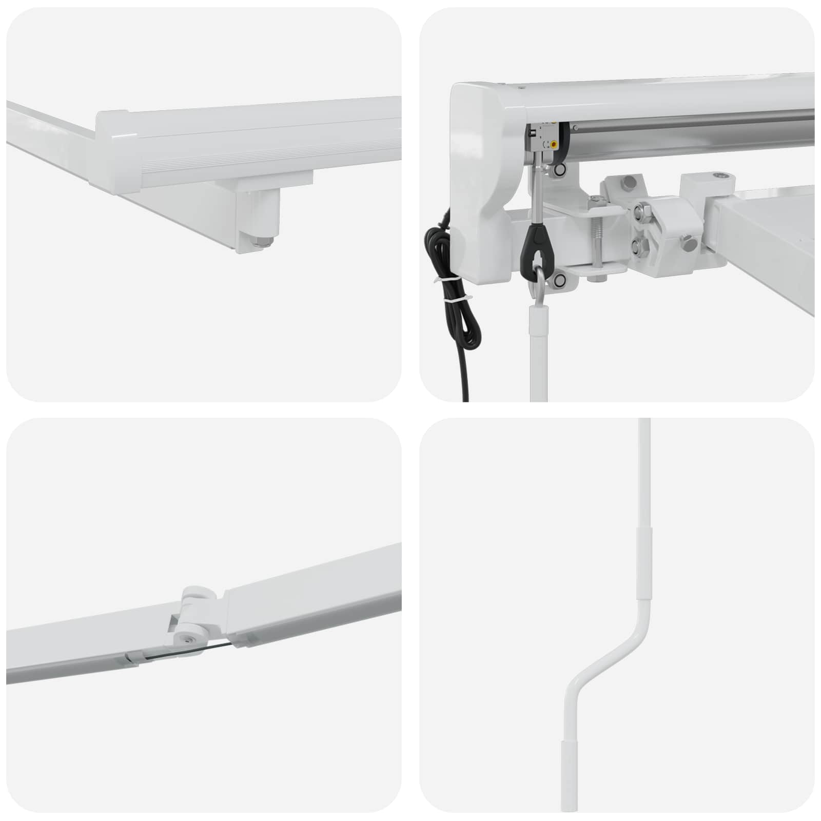 vidaXL Rama markizy elektrycznej z LEDami Biały 3,5 x 2,5 m Aluminium