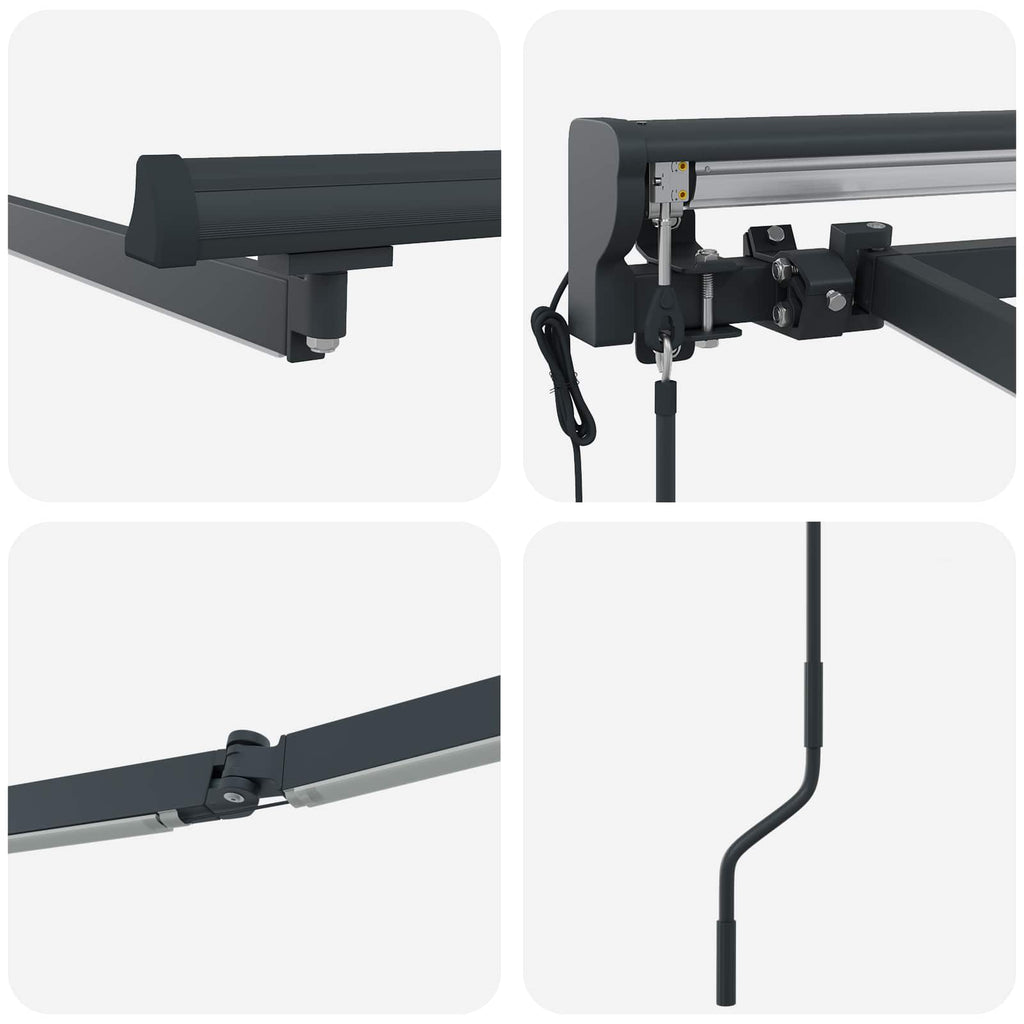 vidaXL Rama markizy elektrycznej z LEDami Antracyt 5 x 3 m Aluminium