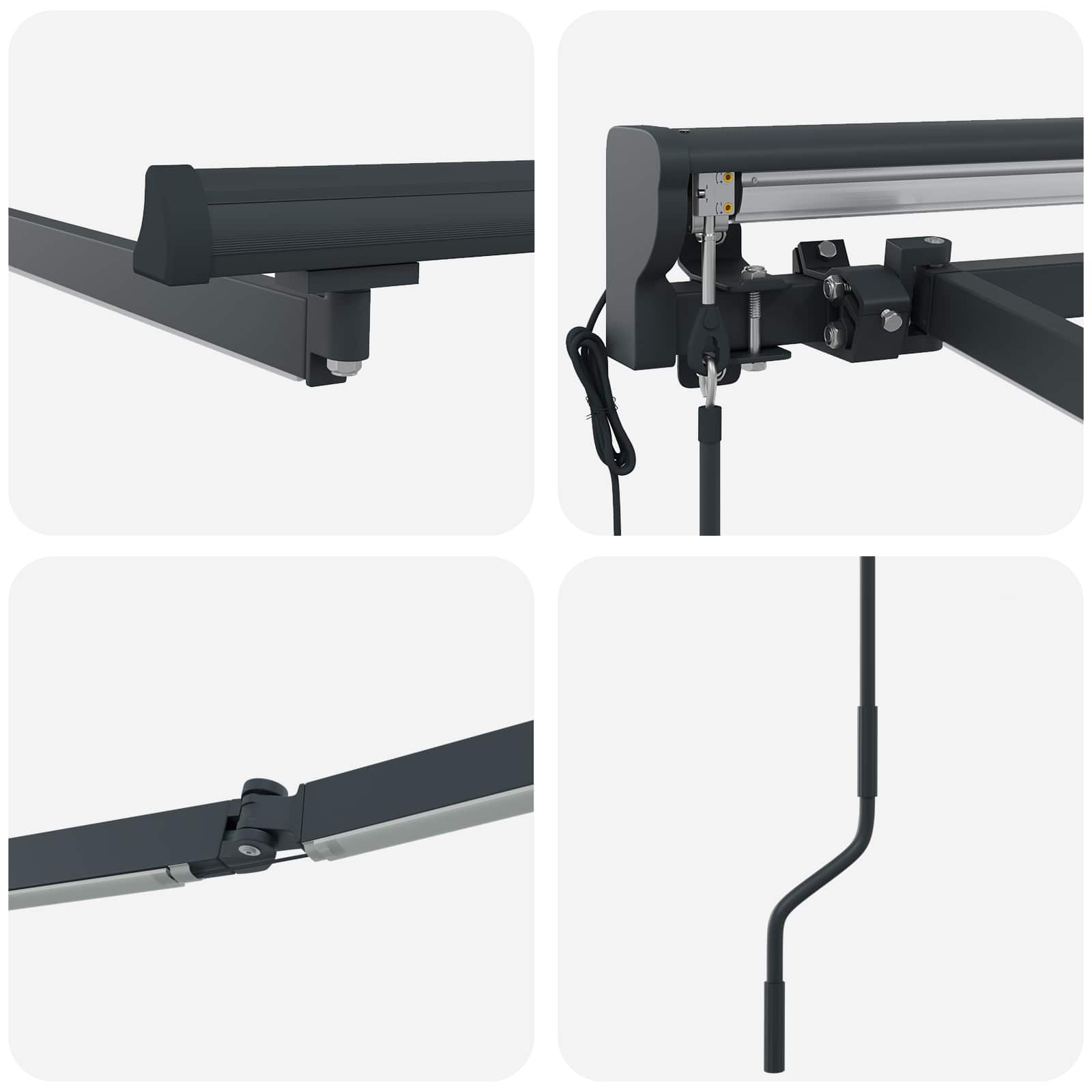 vidaXL Rama markizy elektrycznej z LEDami Antracyt 5 × 3,5 m Aluminium
