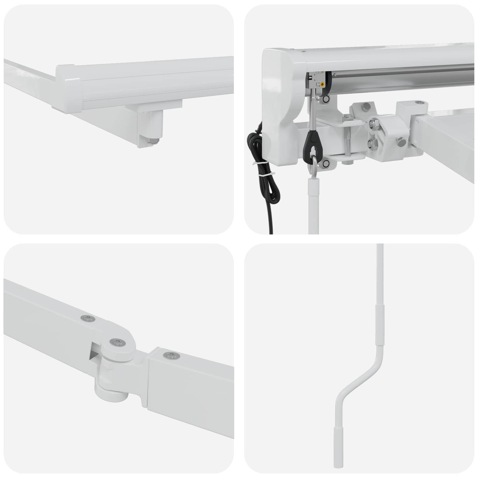 vidaXL Elektryczna rama markizy składanej Biały 4 x 2 m Stal