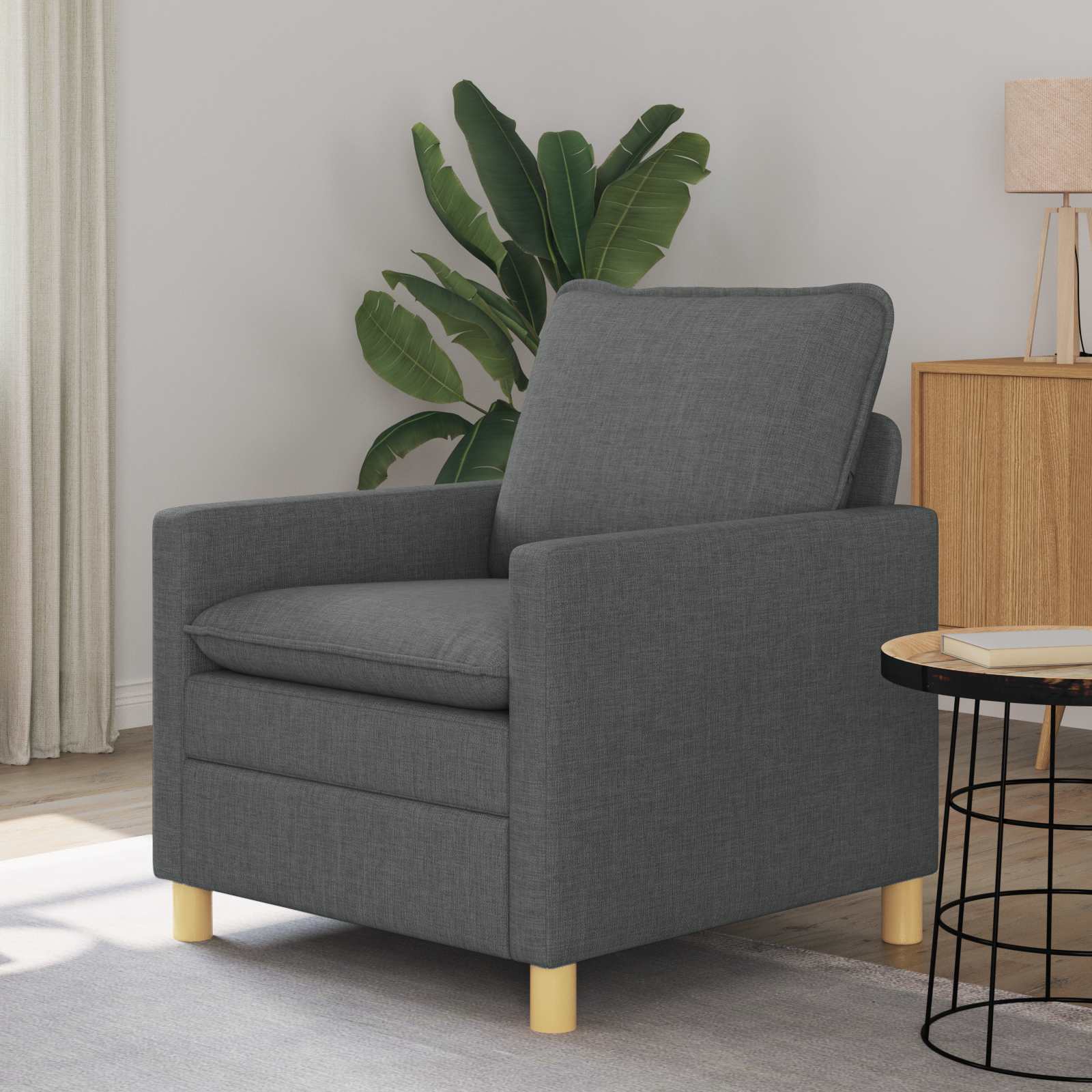 vidaXL Sofa ciemnoszary 76 x 81 x 87,5 cm tkanina