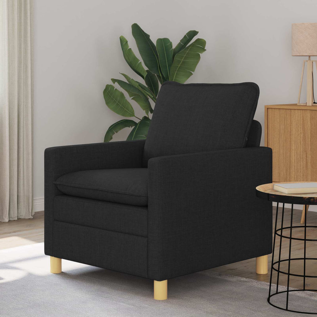 vidaXL Sofa Czarny 76 x 81 x 87,5 cm tkanina