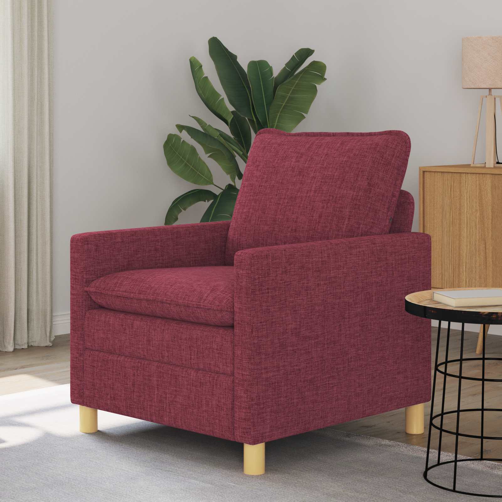 vidaXL Sofa Czerwone wino 76 x 81 x 87,5 cm tkanina