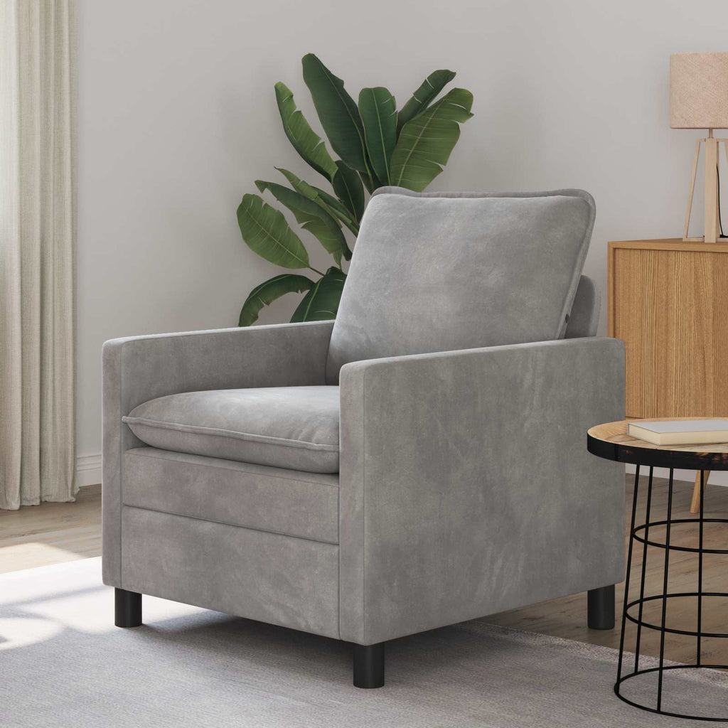 vidaXL Sofa jasnoszary 76 x 81 x 87,5 cm Welur
