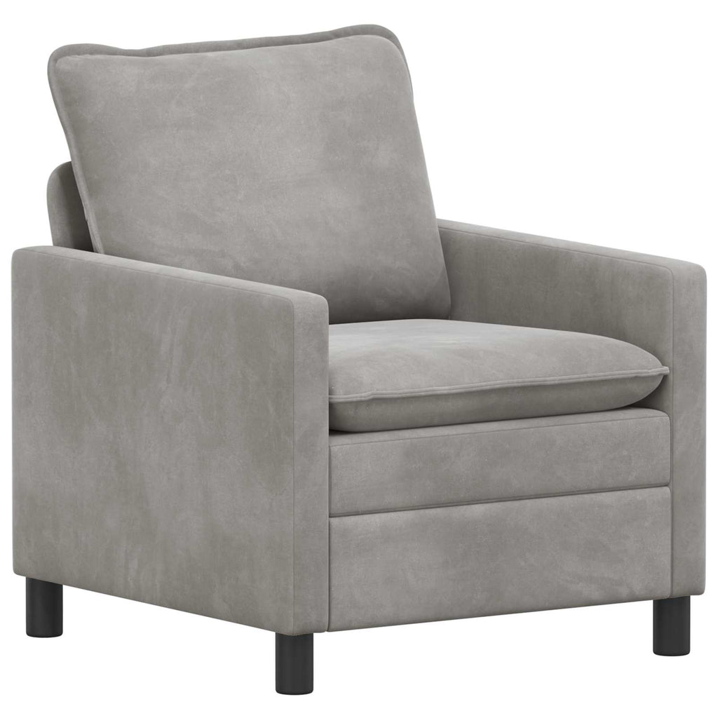 vidaXL Sofa jasnoszary 76 x 81 x 87,5 cm Welur