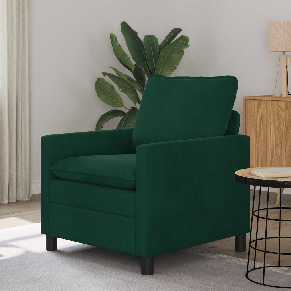 vidaXL Sofa Ciemnozielony 76 x 81 x 87,5 cm Welur