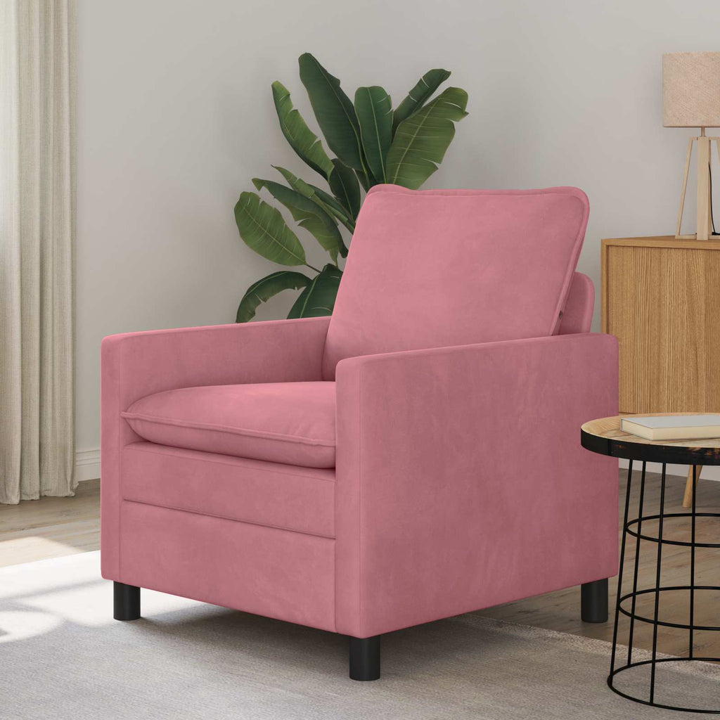 vidaXL Sofa różowy 76 x 81 x 87,5 cm Welur