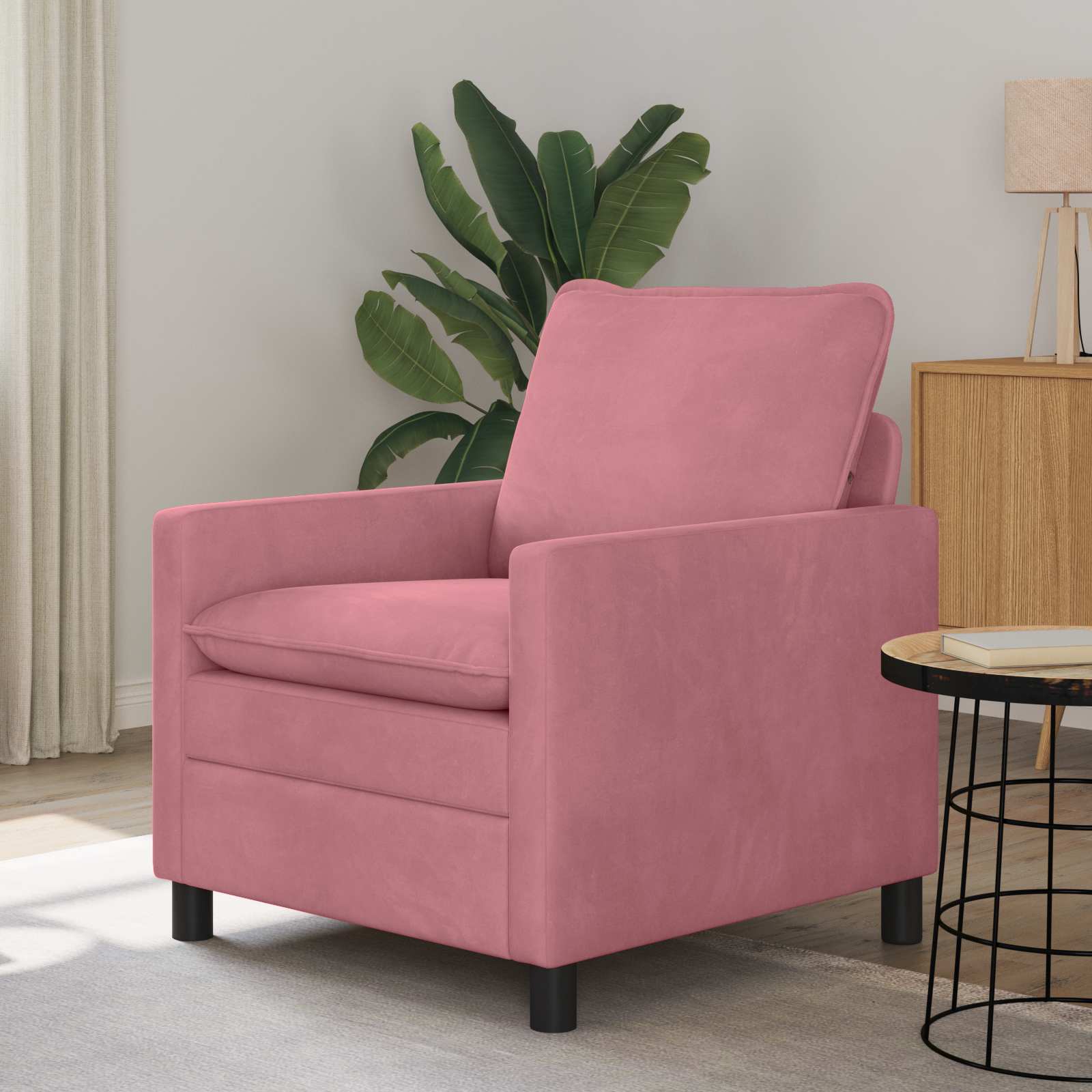 vidaXL Sofa różowy 76 x 81 x 87,5 cm Welur