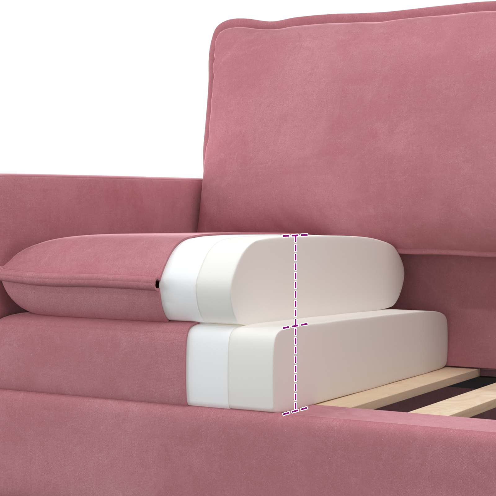 vidaXL Sofa różowy 76 x 81 x 87,5 cm Welur