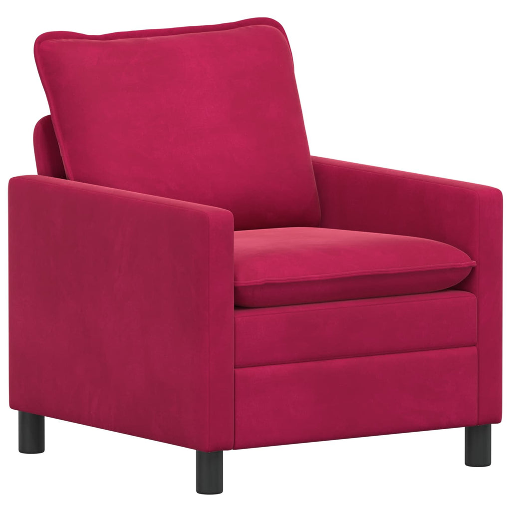 vidaXL Sofa Czerwone wino 76 x 81 x 87,5 cm Welur