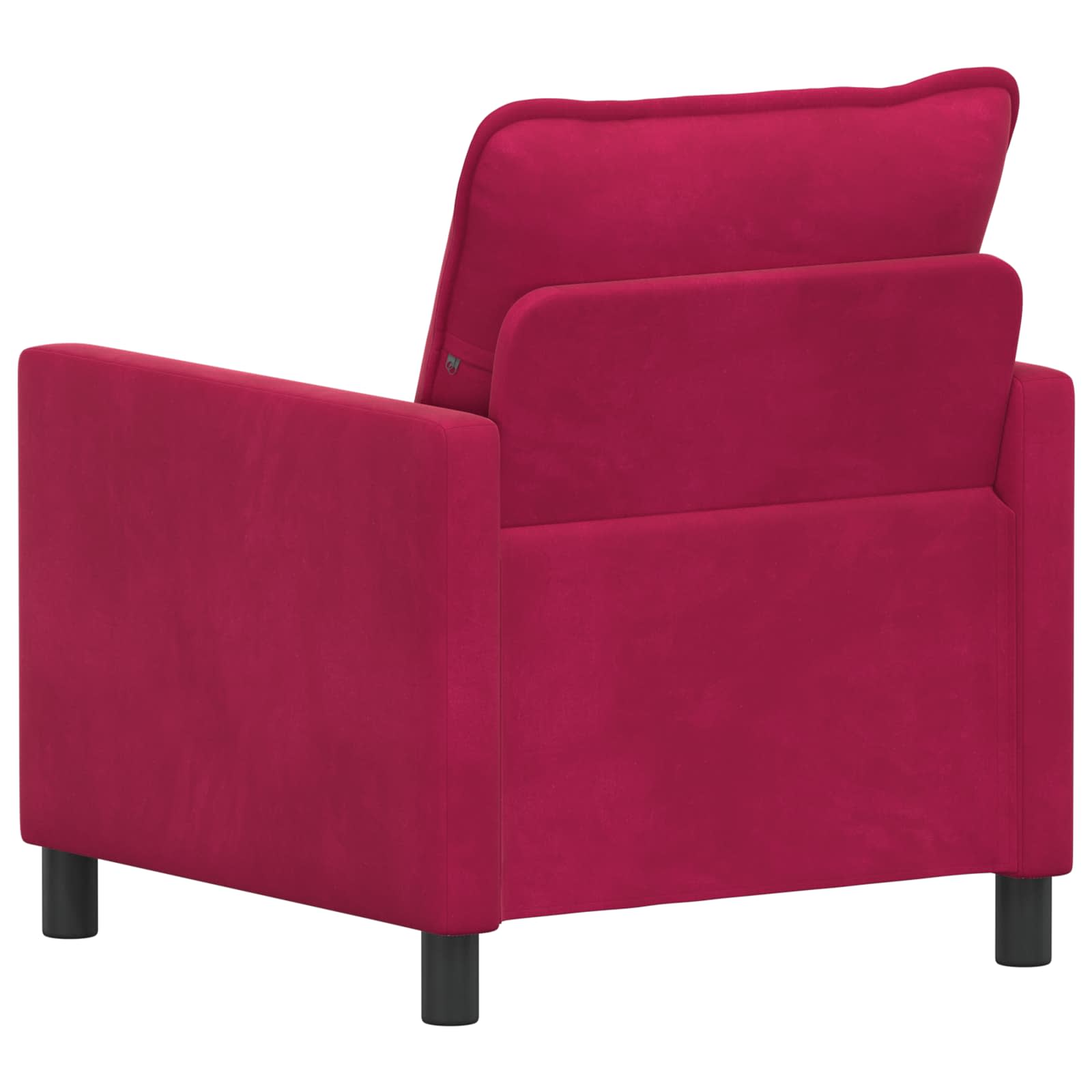 vidaXL Sofa Czerwone wino 76 x 81 x 87,5 cm Welur