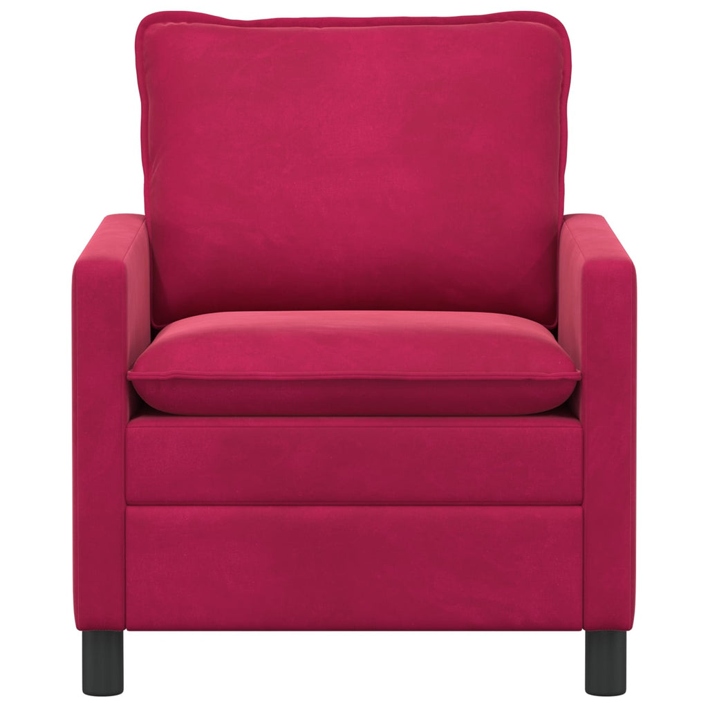 vidaXL Sofa Czerwone wino 76 x 81 x 87,5 cm Welur