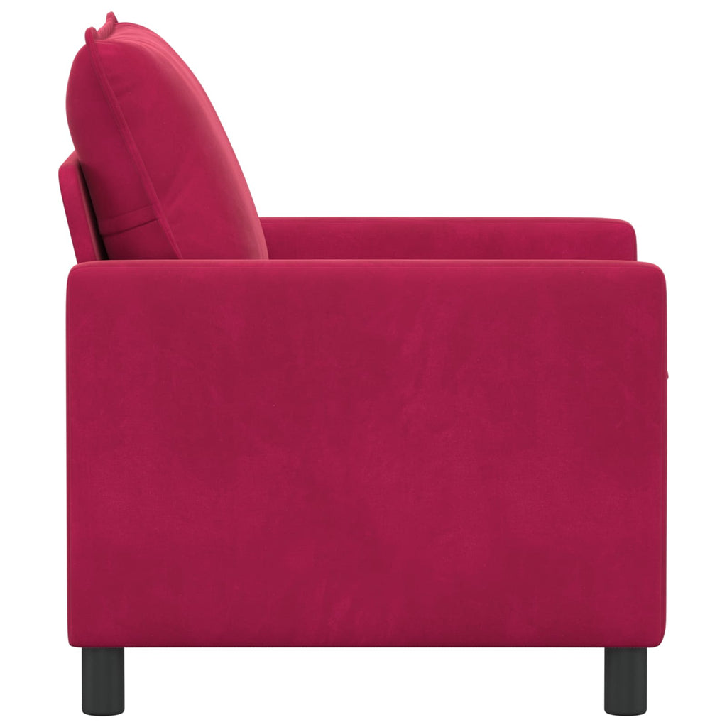 vidaXL Sofa Czerwone wino 76 x 81 x 87,5 cm Welur