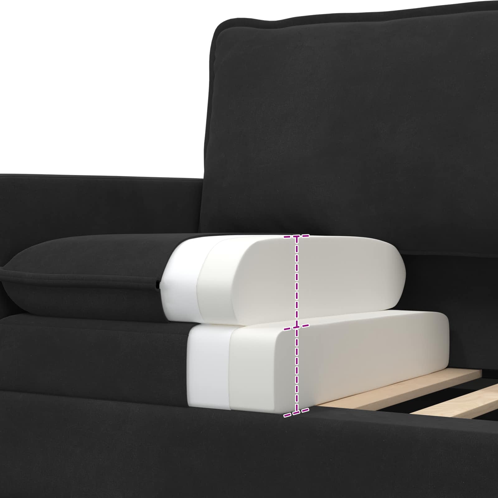 vidaXL Sofa Czarny 76 x 81 x 87,5 cm Welur