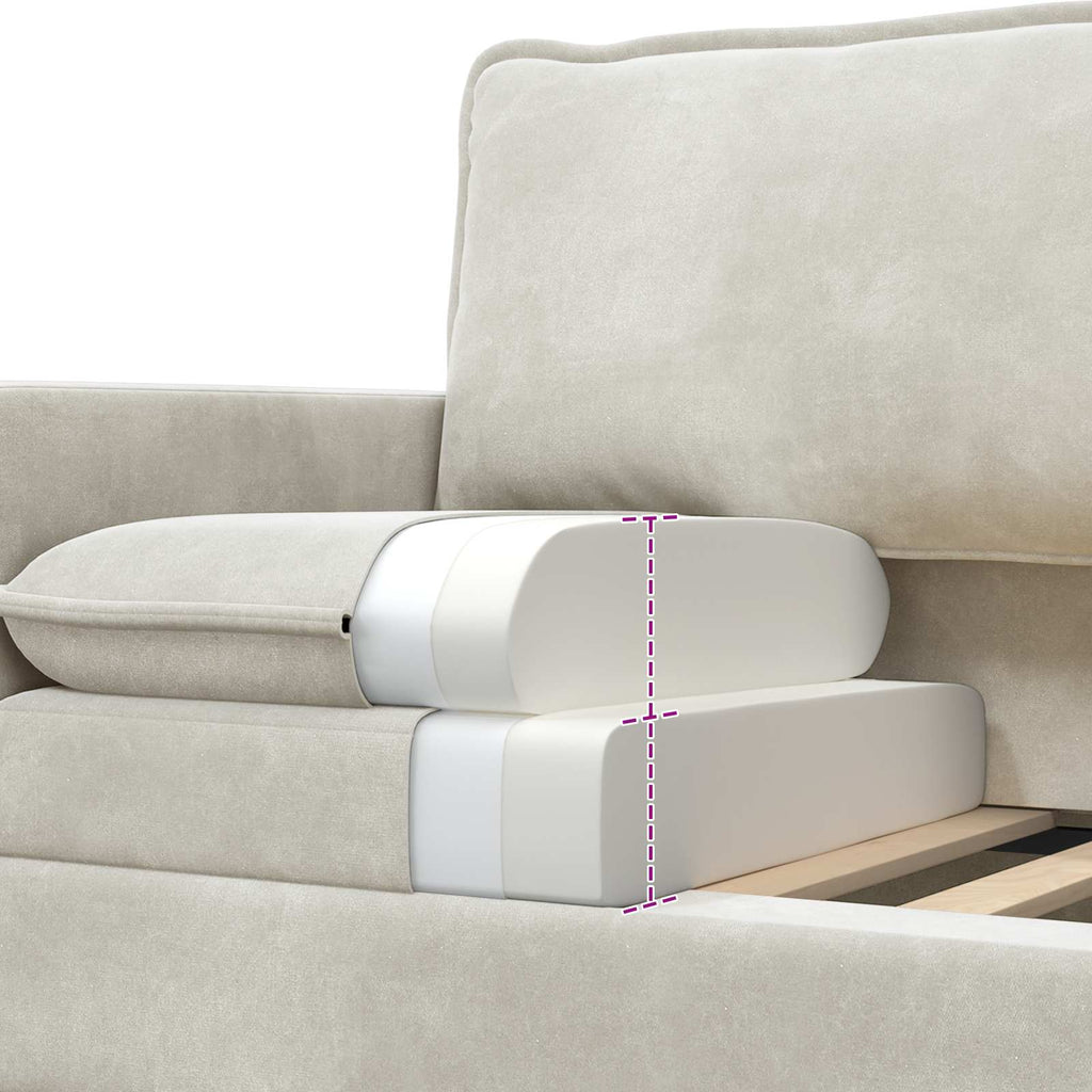vidaXL Sofa kremowy 76 x 81 x 87,5 cm Welur