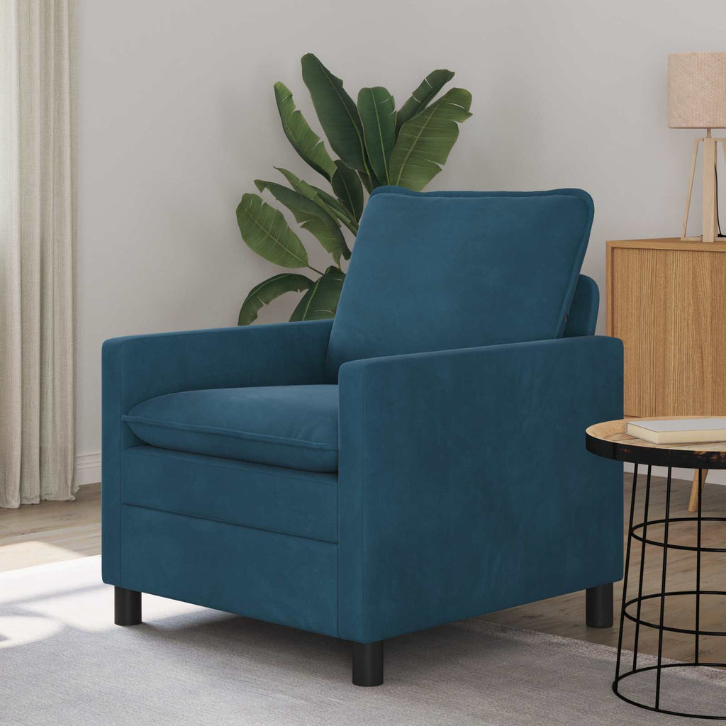 vidaXL Sofa niebieski 76 x 81 x 87,5 cm Welur
