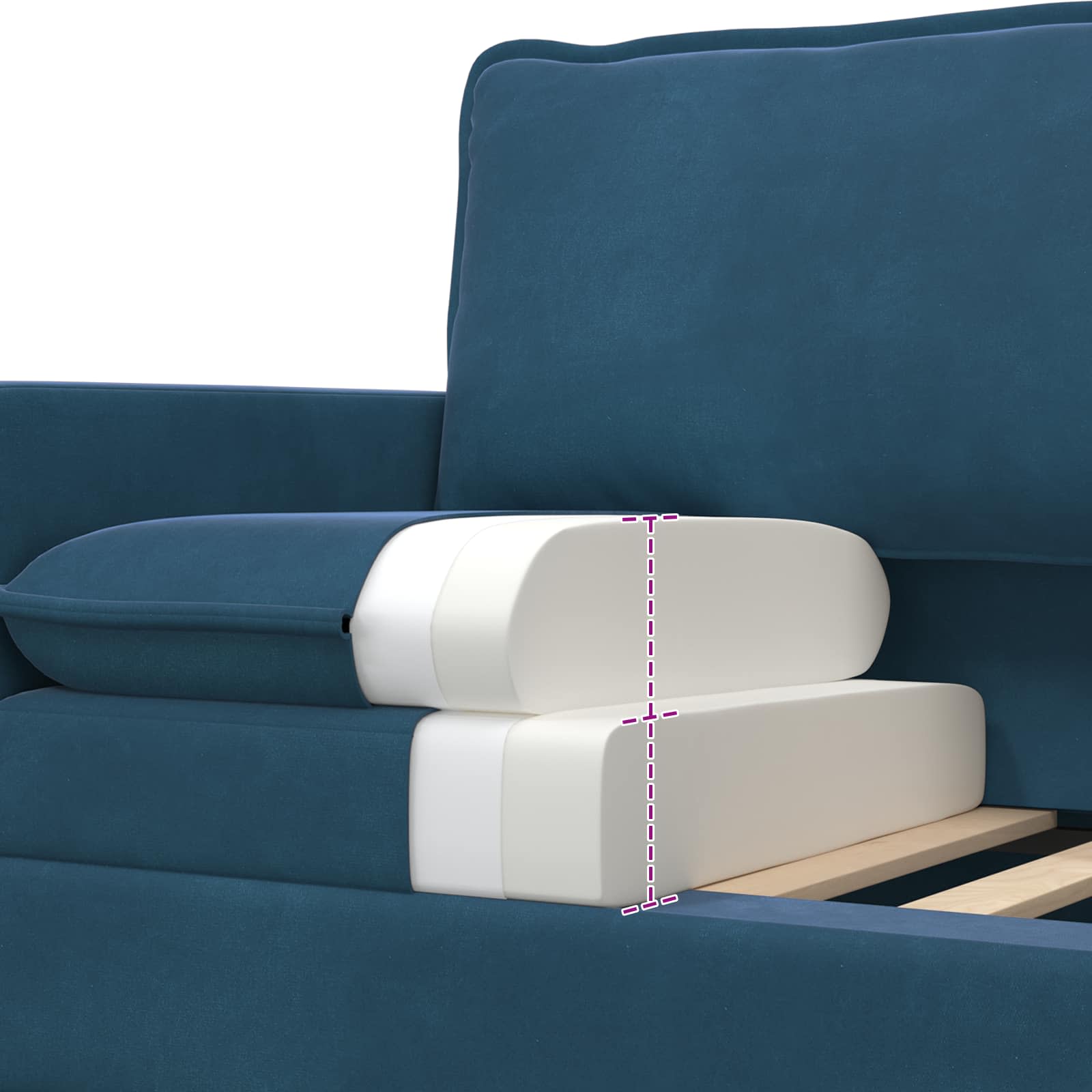vidaXL Sofa niebieski 76 x 81 x 87,5 cm Welur