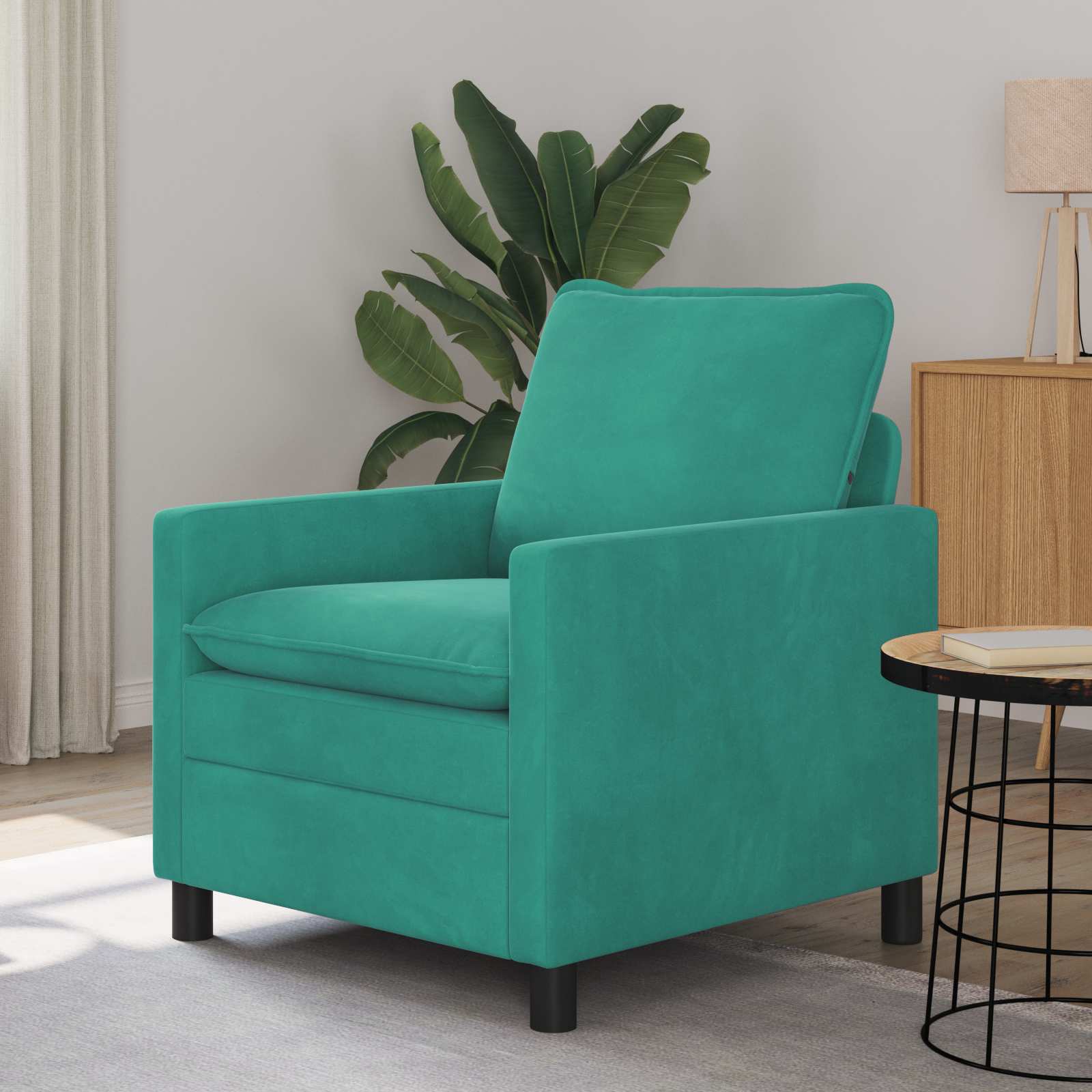 vidaXL Sofa Turkusowy 76 x 81 x 87,5 cm Welur