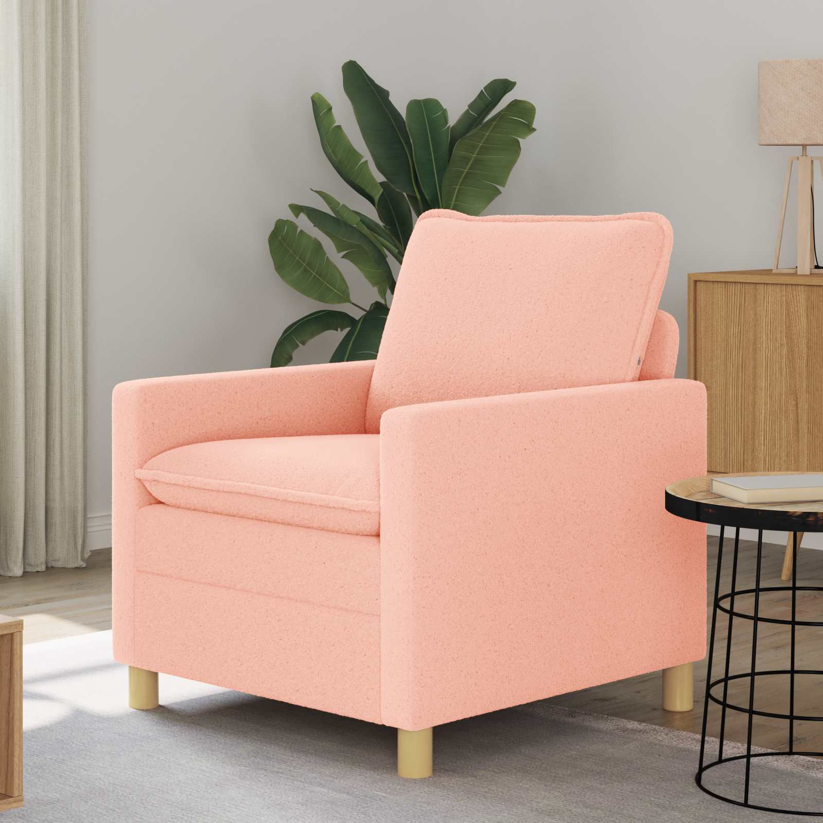 vidaXL Sofa różowy 76 x 81 x 87,5 cm tkanina