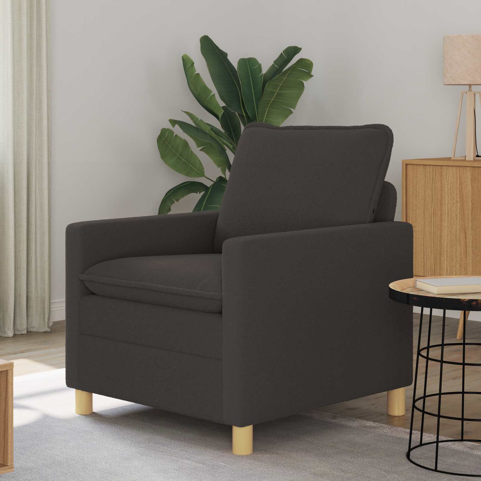 vidaXL Sofa ciemnoszary 76 x 81 x 87,5 cm tkanina