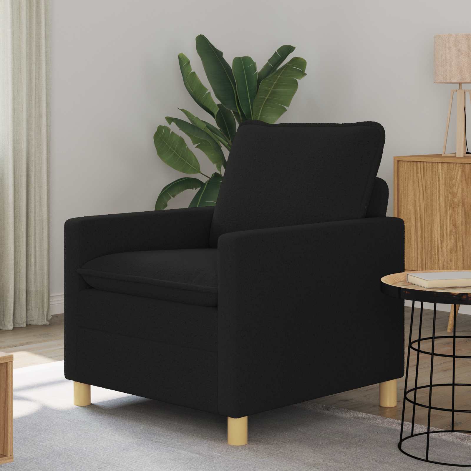 vidaXL Sofa Czarny 76 x 81 x 87,5 cm tkanina