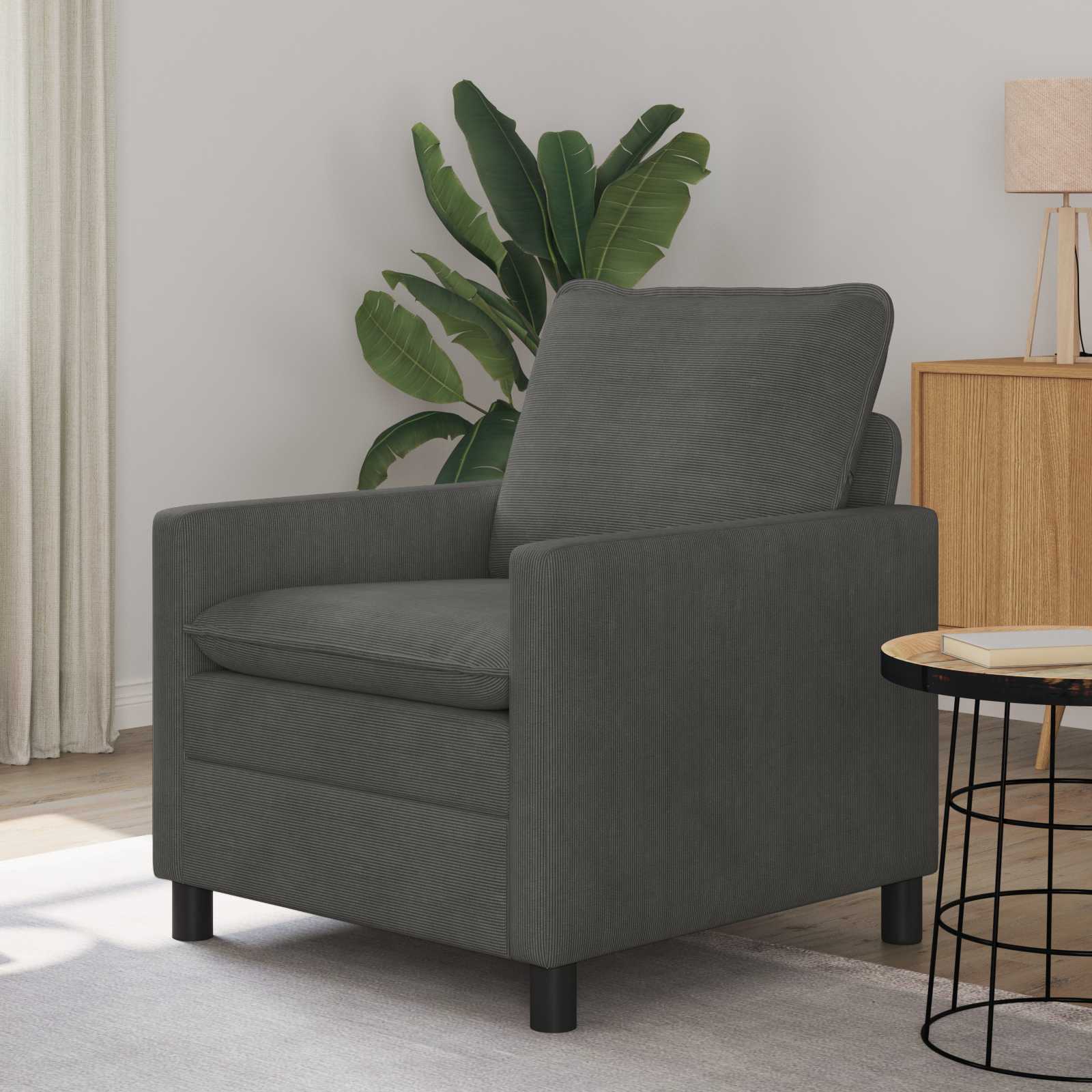 vidaXL Sofa ciemnoszary 76 x 81 x 87,5 cm tkanina