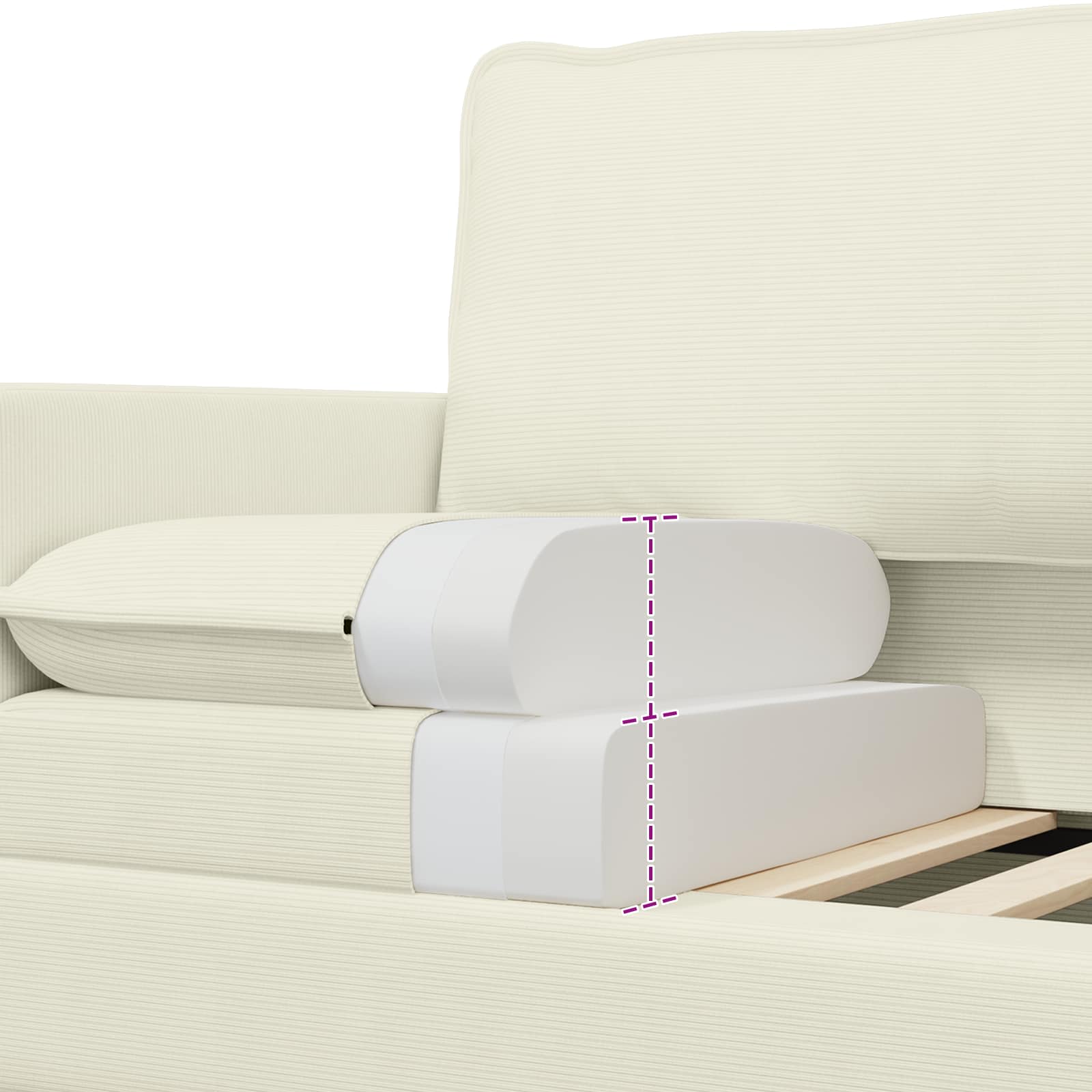 vidaXL Sofa kremowy 76 x 81 x 87,5 cm tkanina