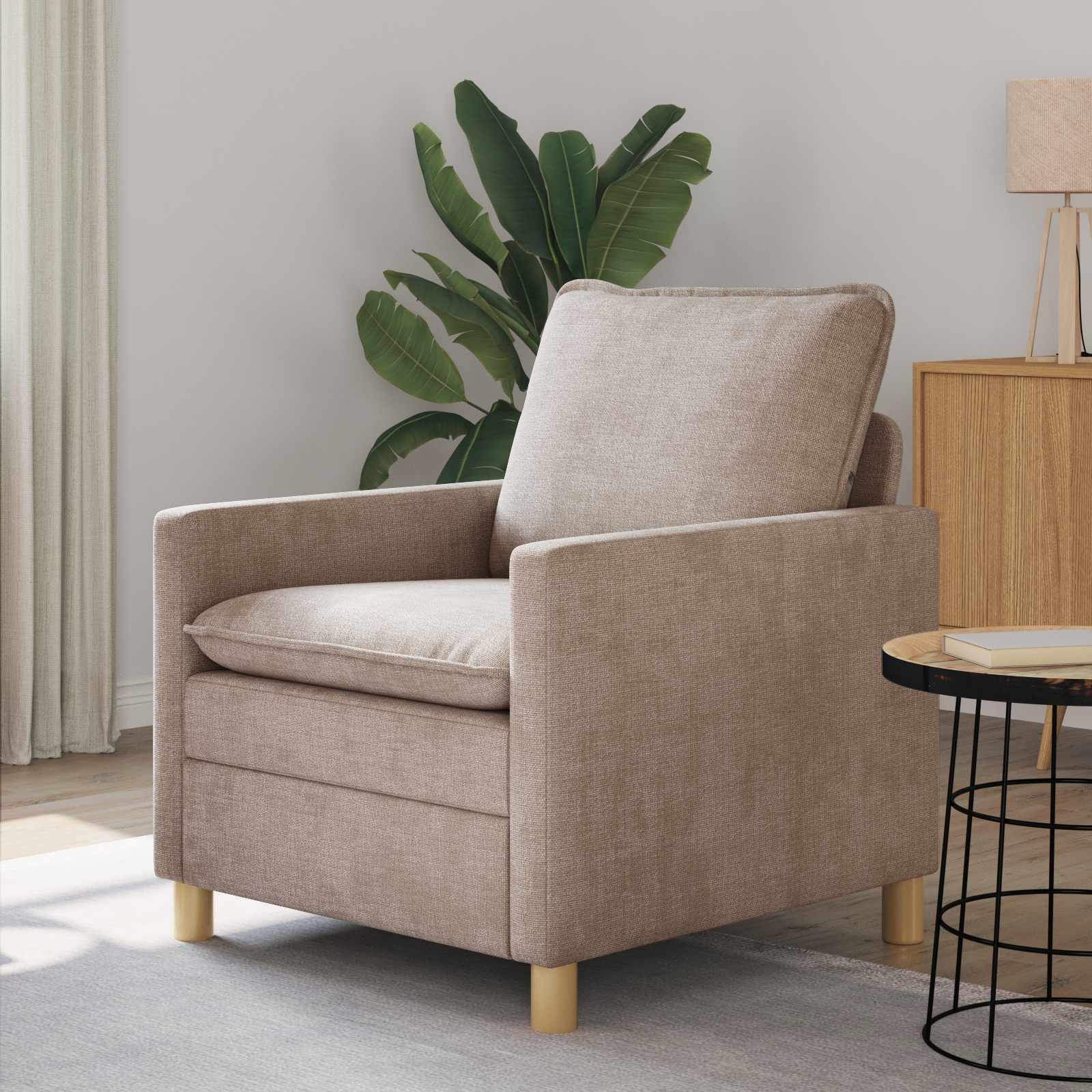vidaXL Sofa Beżowy 76 x 81 x 87,5 cm Poliester