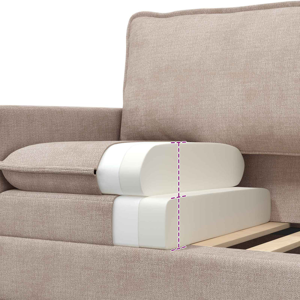 vidaXL Sofa Beżowy 76 x 81 x 87,5 cm Poliester
