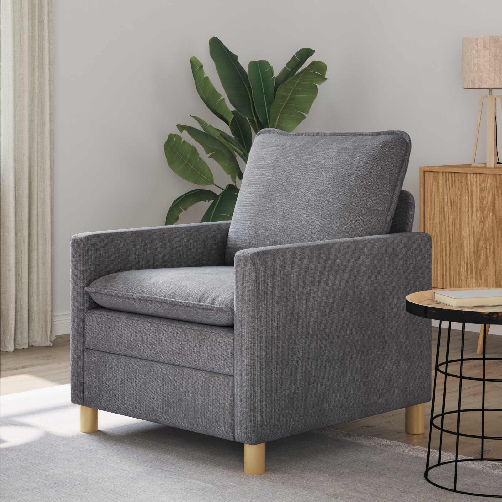 vidaXL Sofa jasnoszary 76 x 81 x 87,5 cm Poliester