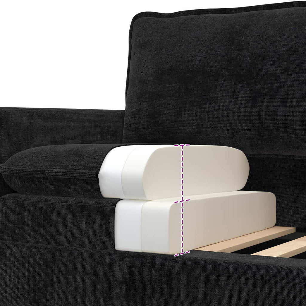 vidaXL Sofa Czarny 76 x 81 x 87,5 cm Poliester