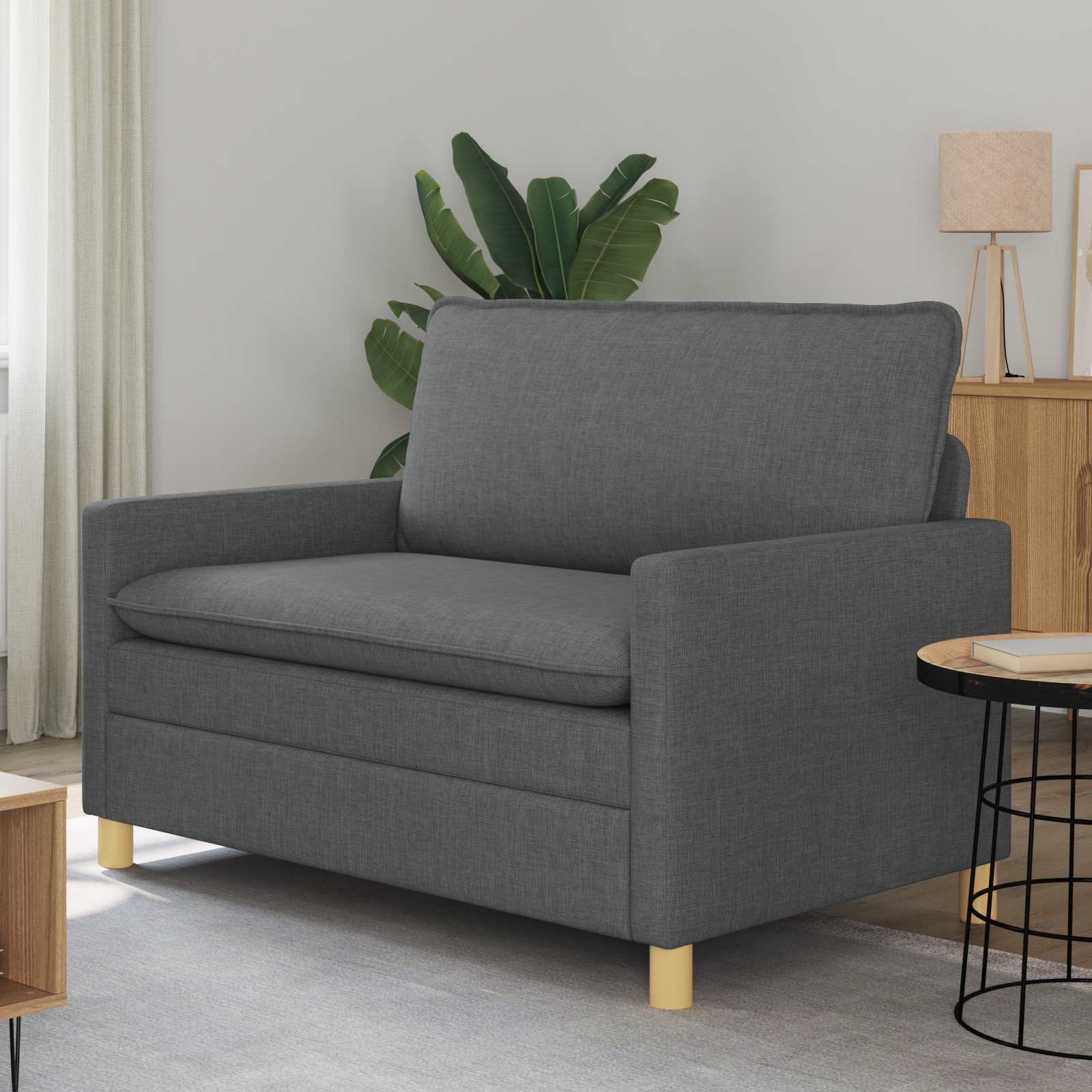 vidaXL Sofa ciemnoszary 126 x 81 x 87,5 cm tkanina