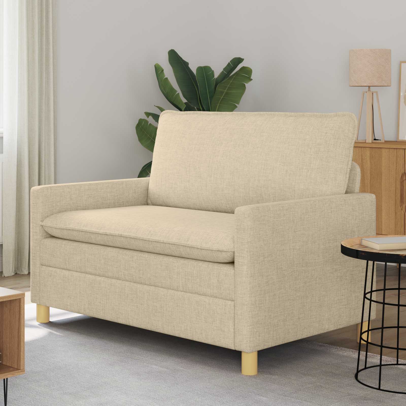 vidaXL Sofa kremowy 126 x 81 x 87,5 cm tkanina