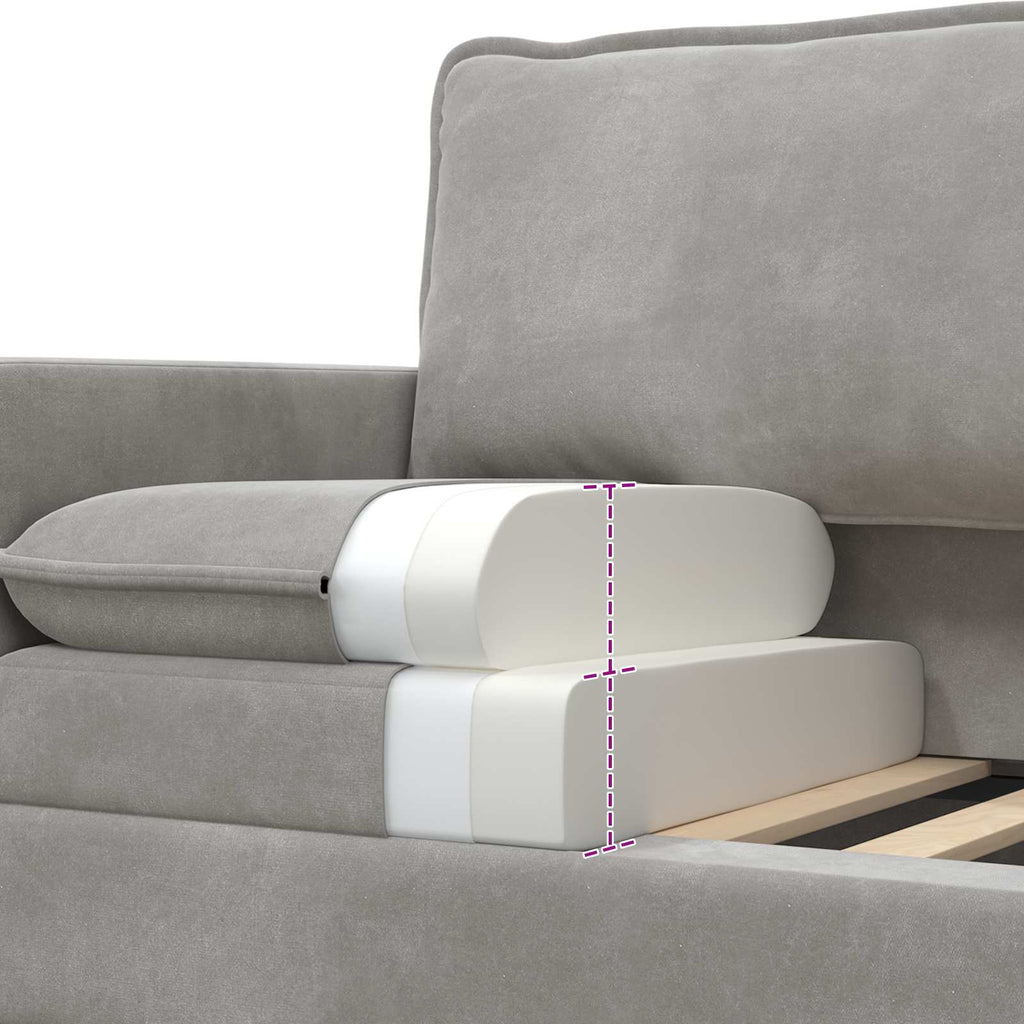 vidaXL Sofa jasnoszary 126 x 81 x 87,5 cm Welur