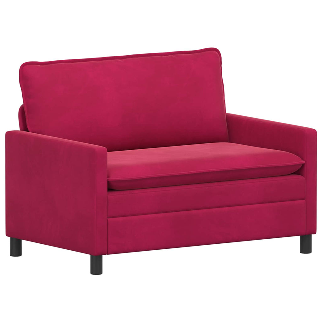 vidaXL Sofa Czerwone wino 126 x 81 x 87,5 cm Welur