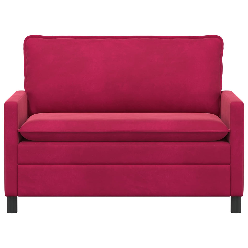 vidaXL Sofa Czerwone wino 126 x 81 x 87,5 cm Welur