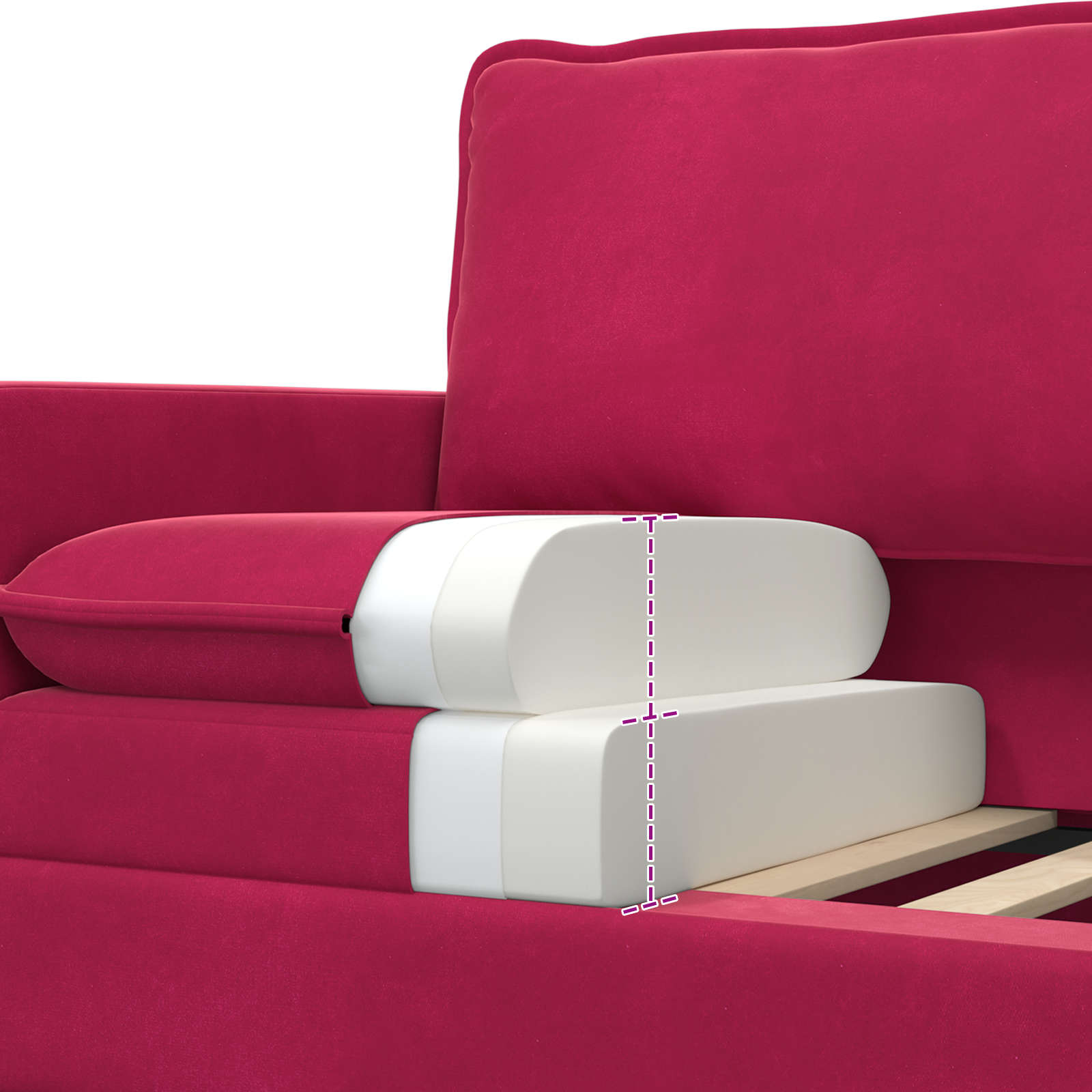 vidaXL Sofa Czerwone wino 126 x 81 x 87,5 cm Welur