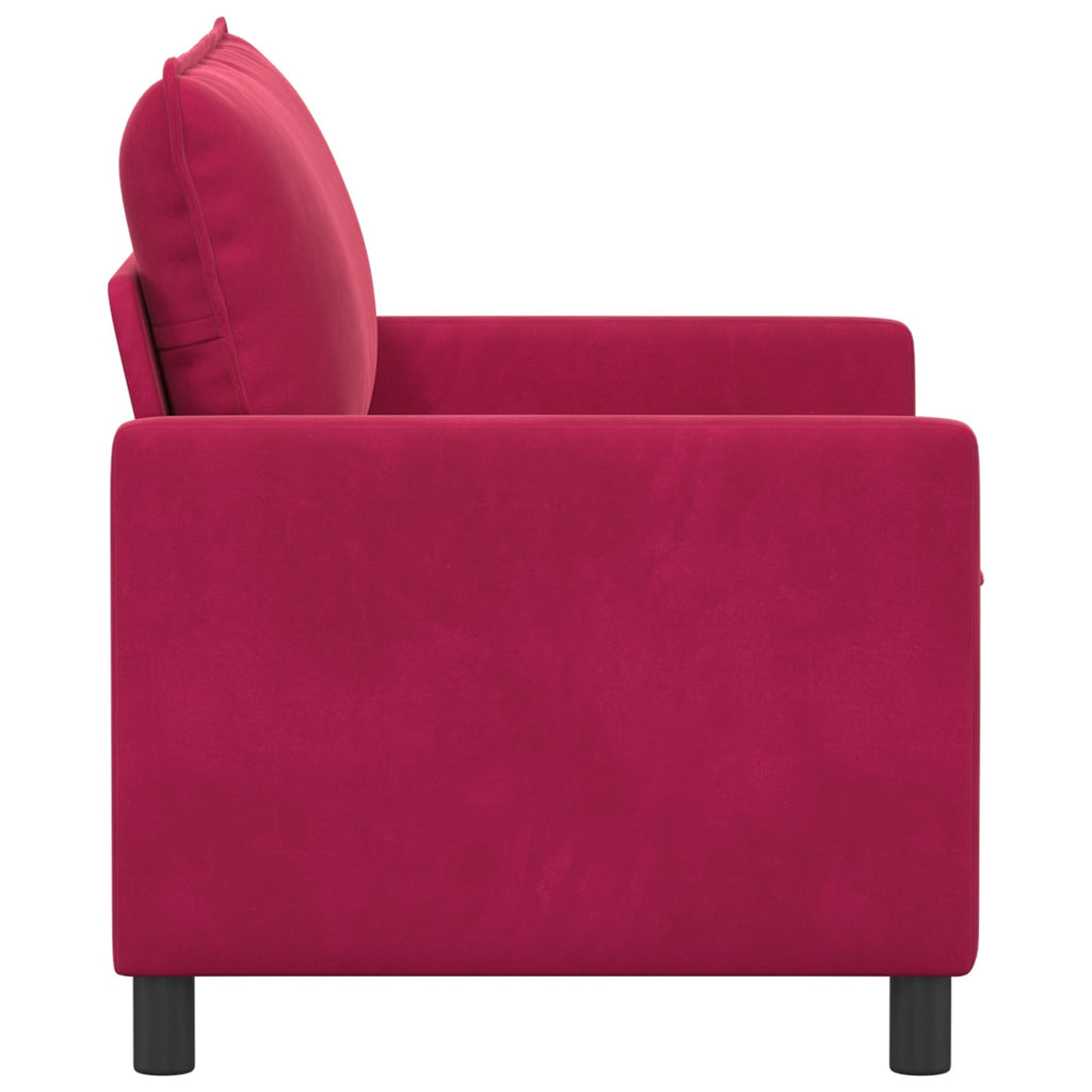 vidaXL Sofa Czerwone wino 126 x 81 x 87,5 cm Welur