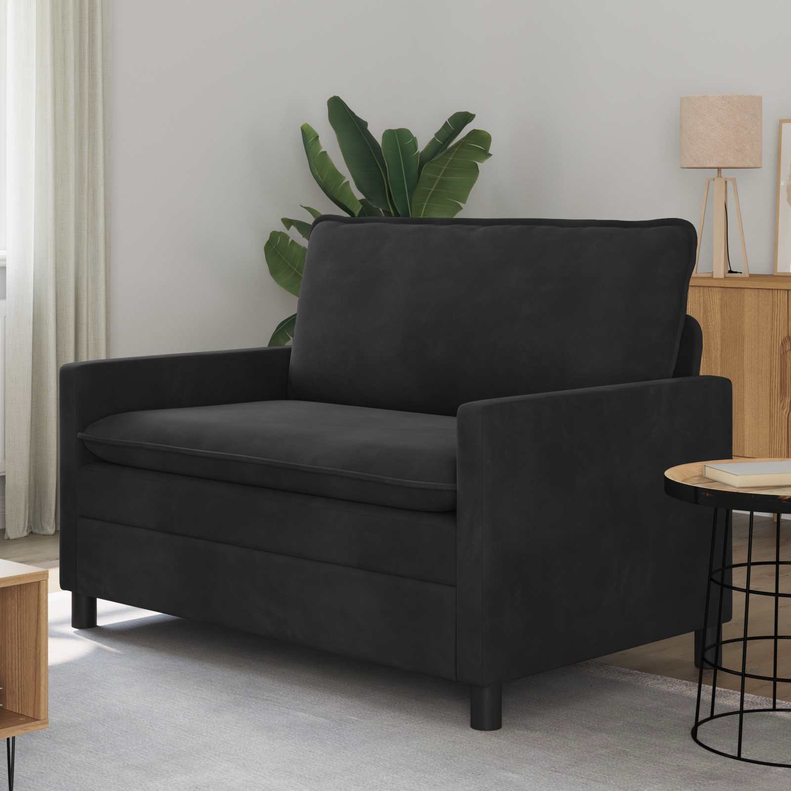 vidaXL Sofa Czarny 126 x 81 x 87,5 cm Welur