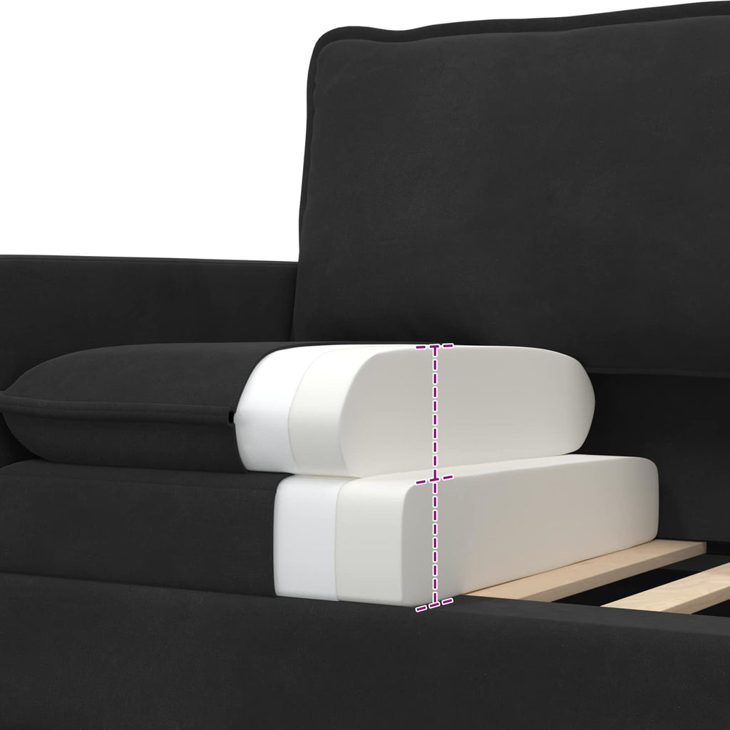 vidaXL Sofa Czarny 126 x 81 x 87,5 cm Welur